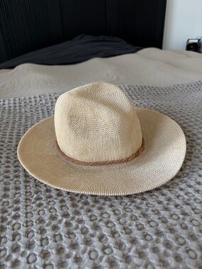 Wide Brim Straw Sun Hat with Twisted Band - Natural